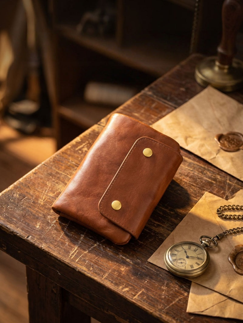 Retro Leather Handmade Short Wallets
