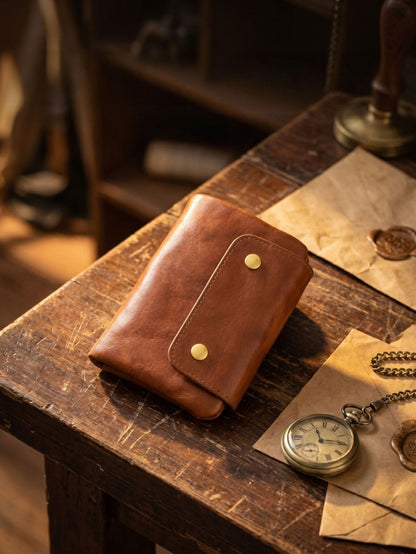 Retro Leather Handmade Short Wallets