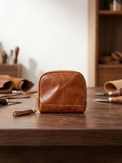 Retro Handmade Leather Storage Bag Card Holder Wallet
