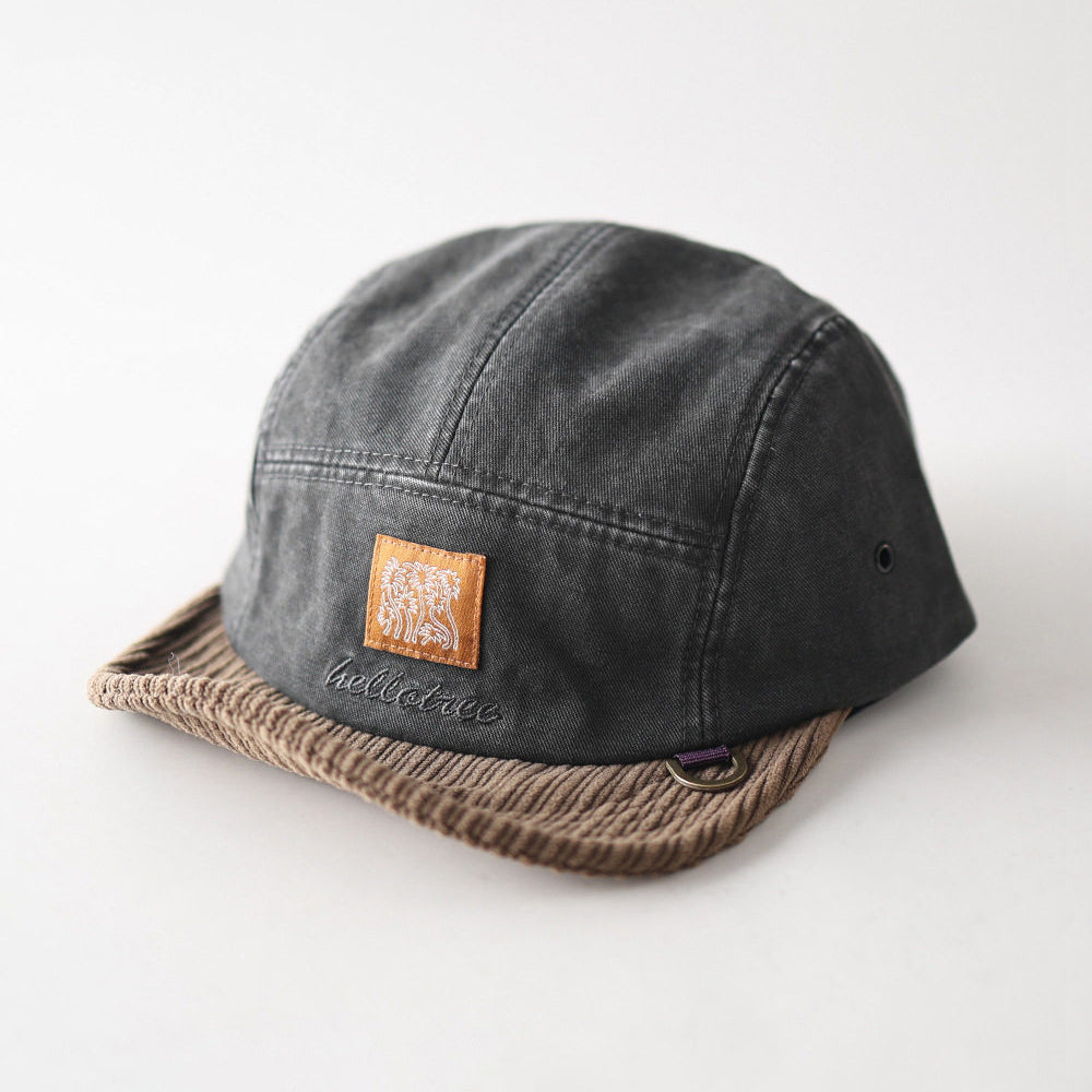 Corduroy Retro Flip Hat Beret Casual Cap Adjustable Hat