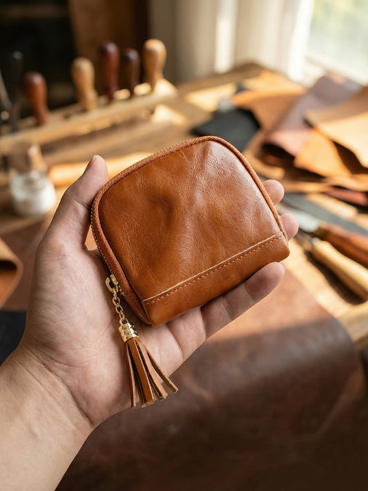 Retro Handmade Leather Storage Bag Card Holder Wallet