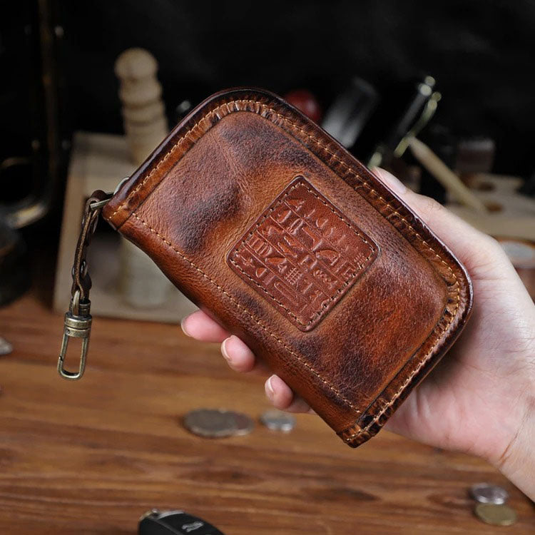 Retro Handmade Leather Key Holder Card Wallets