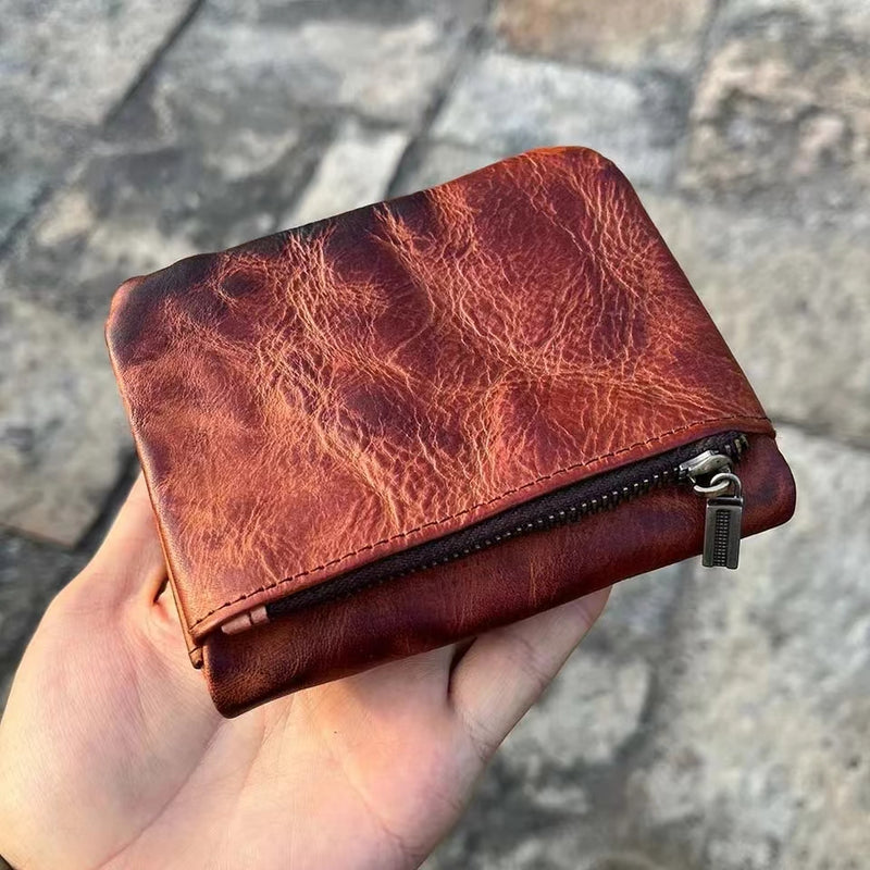 Retro Leather Handmade Short Wallets