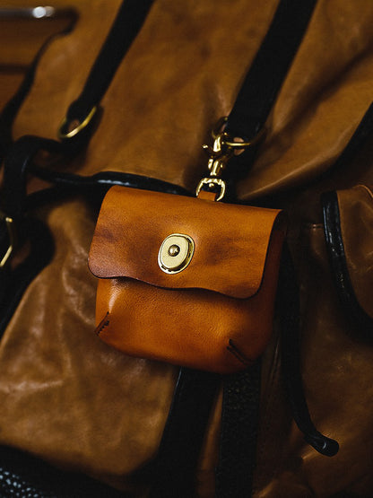 Retro Handmade Leather Portable Buckle Bag