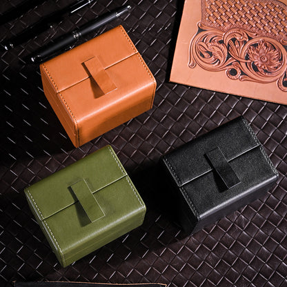 Retro Premium Leather Watch Organizer Box
