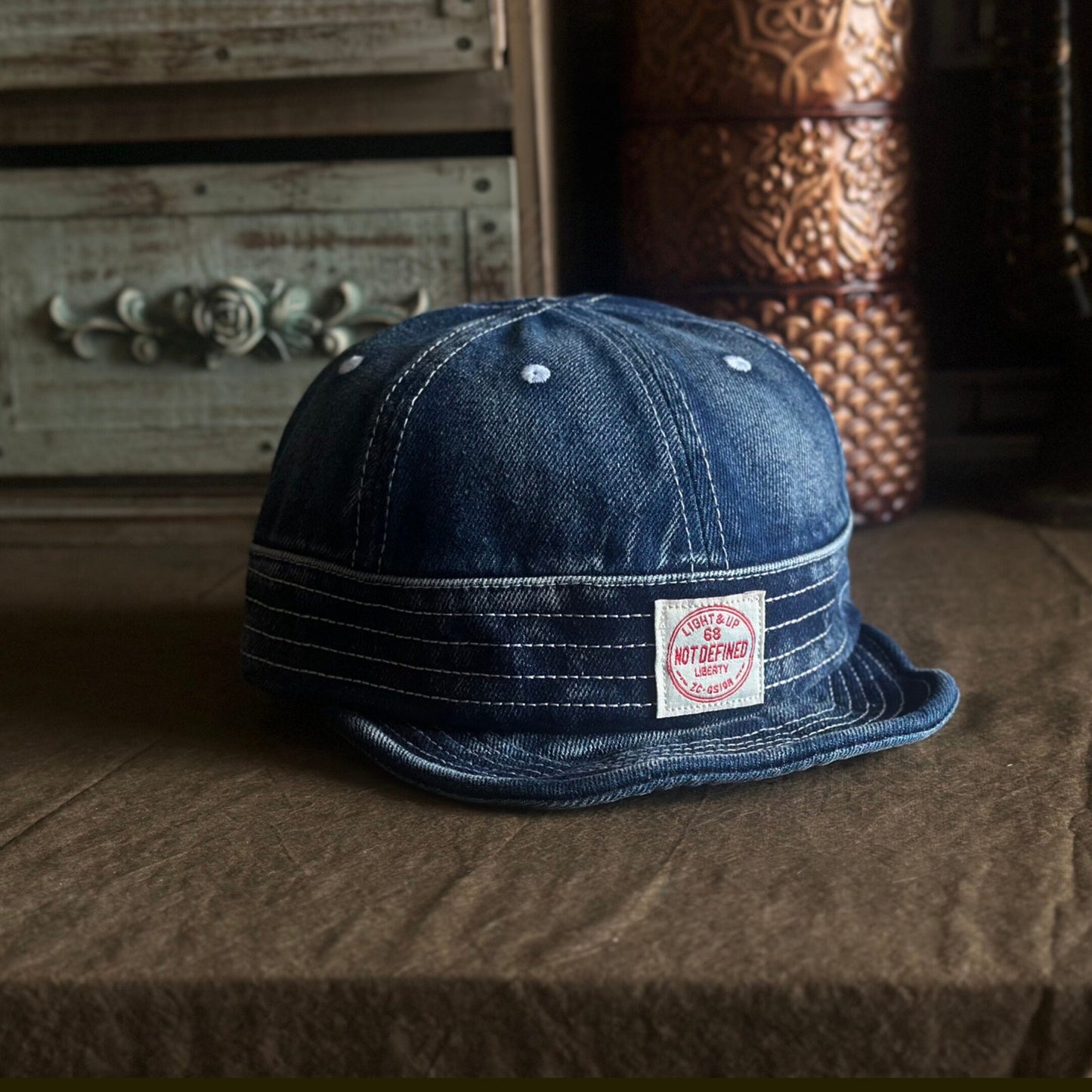 Retro Denim Flip Hat Beret Casual Cap Adjustable Hat