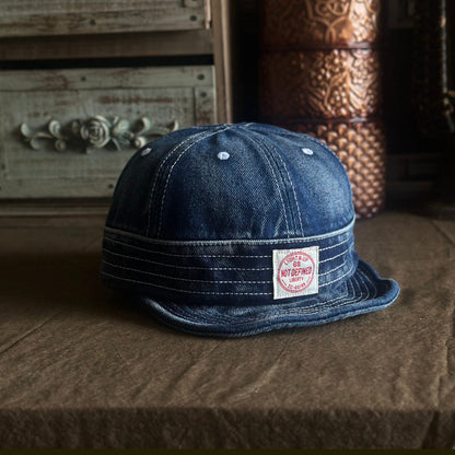 Retro Denim Flip Hat Beret Casual Cap Adjustable Hat