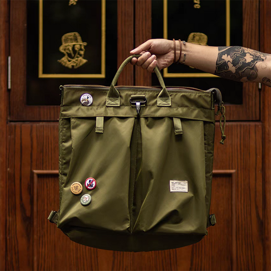 Retro P27 Canvas 2way Specification Helmet Bag Multi-pockets Laptop Bags