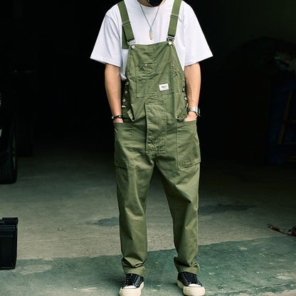 Retro Style Casual Multi-Pocket Overall Cargo Pants