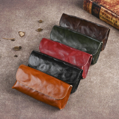 Retro Magnetic Handmade Leather Sunglasses Case