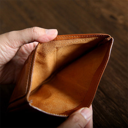 Retro Handmade Leather Short Wallet