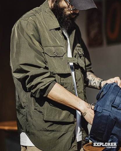 Retro Multi-pockets Explorer Work Shirt