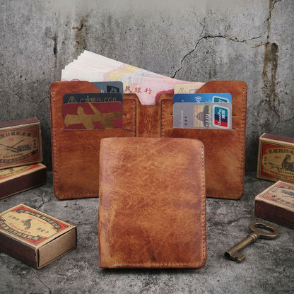 Retro Handmade Leather Card Wallets