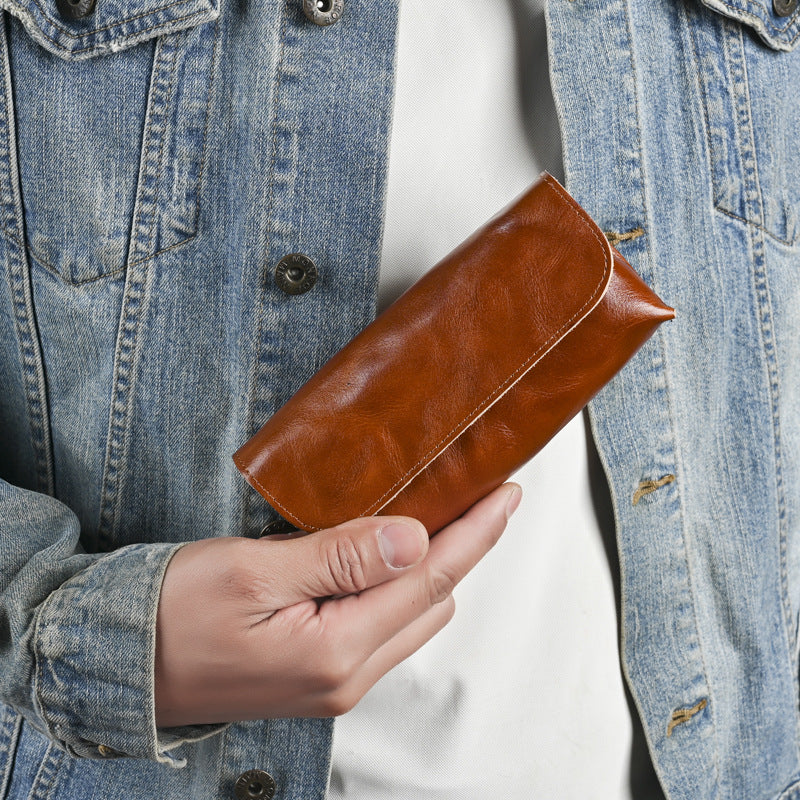 Retro Magnetic Handmade Leather Sunglasses Case