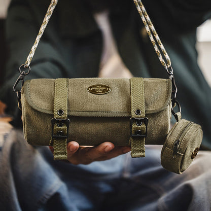 Retro Canvas Tool Roll Corssbody Bag