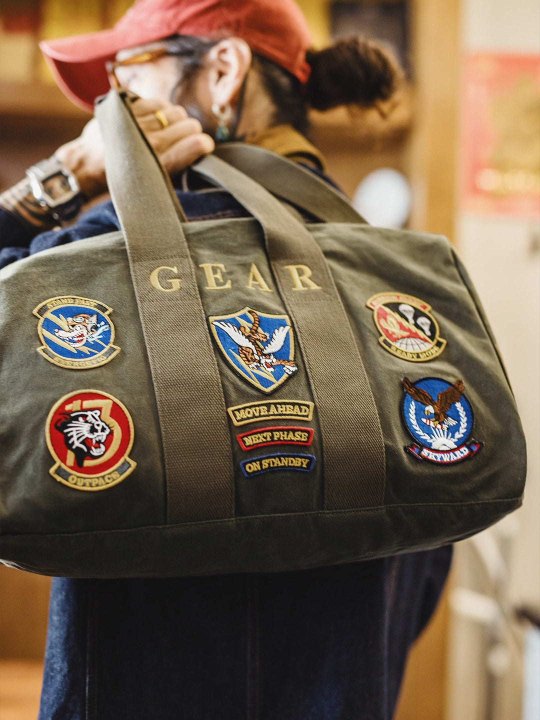 Vintage Large-capacity Tote bag Military Flight Bag