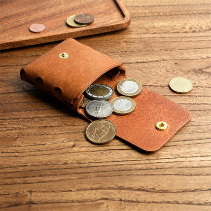 Retro Tanned Leather Coin Bag Wallet