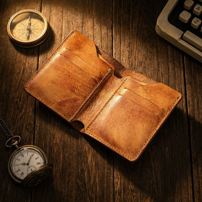 Retro Handmade Leather Card Wallets