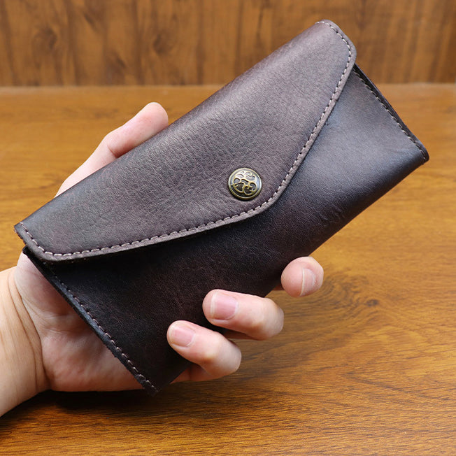Retro Handmade Leather Long Wallet