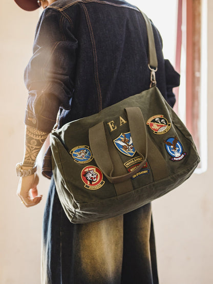 Vintage Large-capacity Tote bag Military Flight Bag