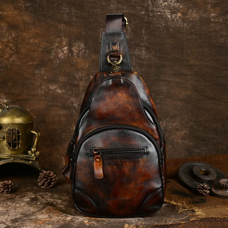 Retro Leather Casual Chest Bag