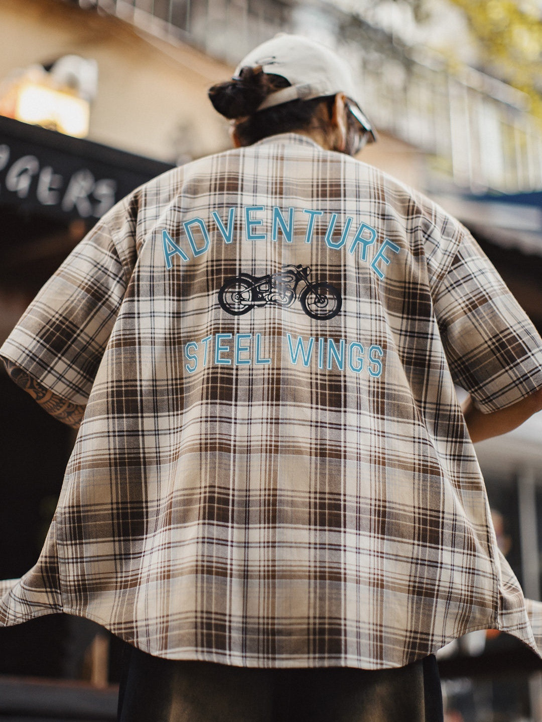 Retro Crane Print Breathable Short Sleeve Shirt