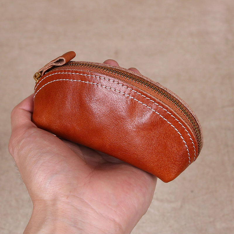Retro Handmade Leather Coin Wallet Key Bag