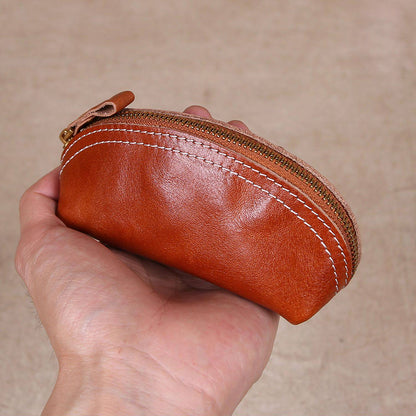 Retro Handmade Leather Coin Wallet Key Bag
