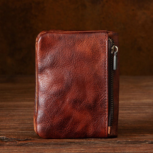 Retro Leather Handmade Short Wallets