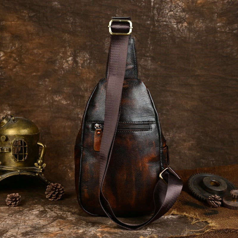 Retro Leather Casual Chest Bag