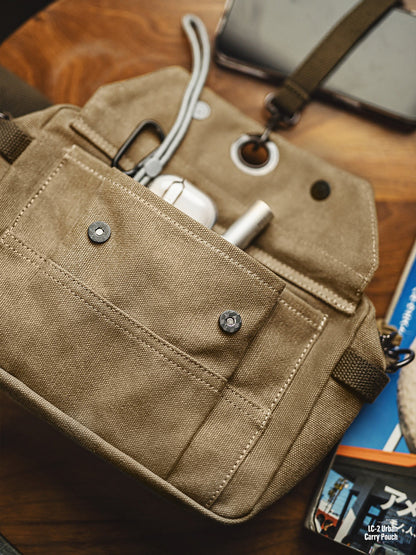 Retro Khaki Canvas Crossbody Bag Waist Bag