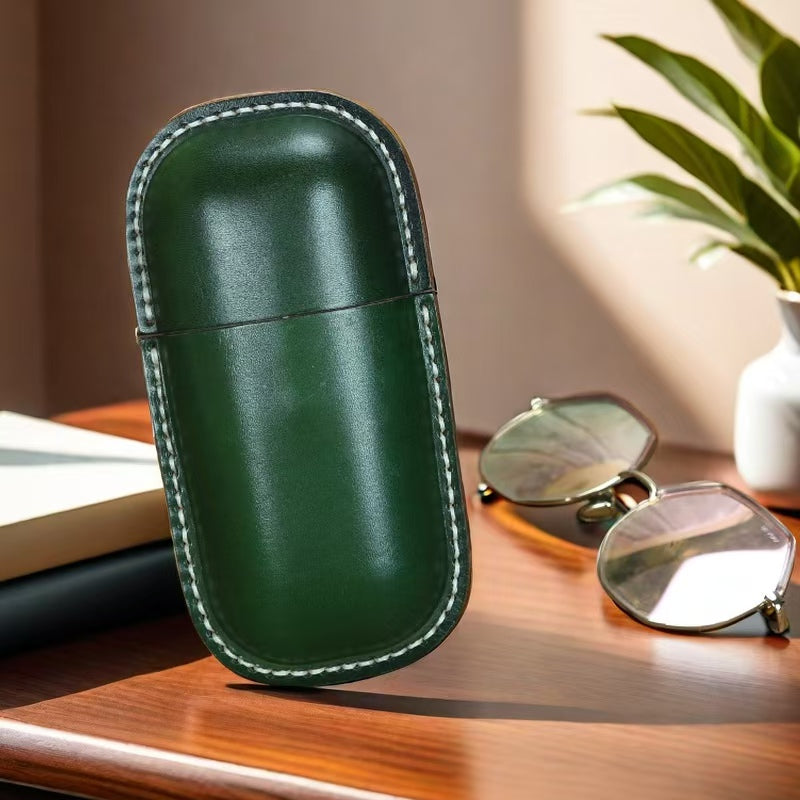 Retro Handmade Leather Glasses Case