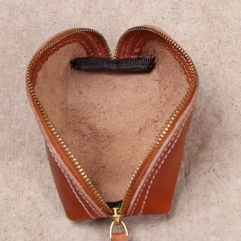 Retro Handmade Leather Coin Wallet Key Bag