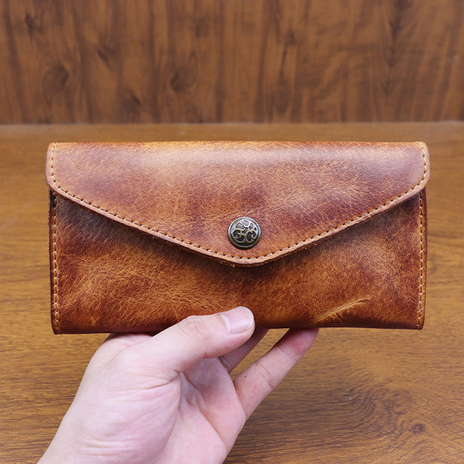 Retro Handmade Leather Long Wallet