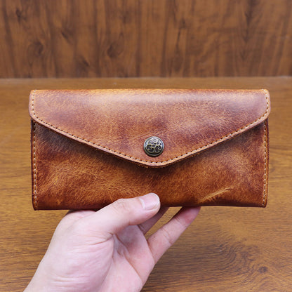 Retro Handmade Leather Long Wallet