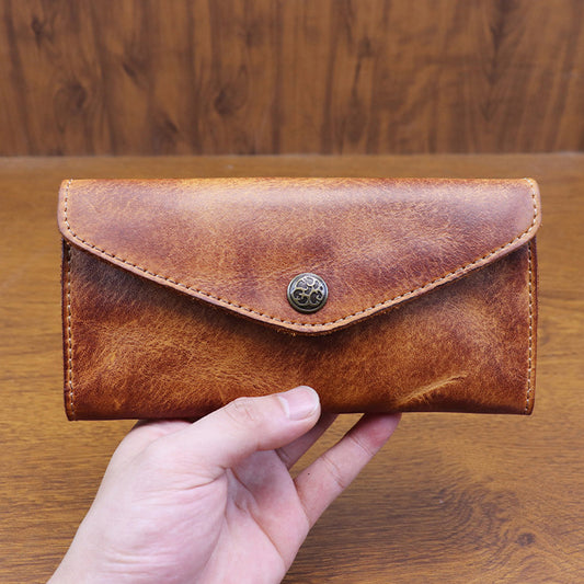 Retro Handmade Leather Long Wallet