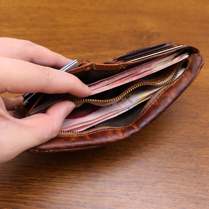 Retro Leather Handmade Short Wallets