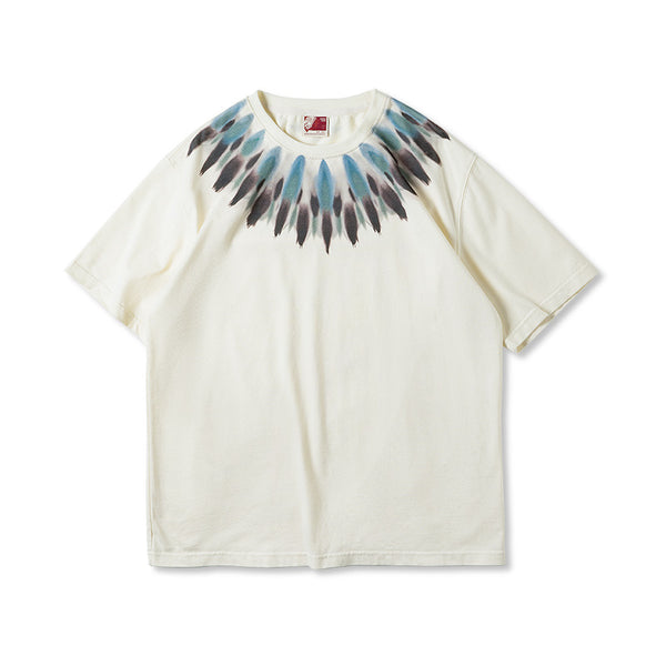 Retro Feather Ambroidered Ethnic Style T-shirt