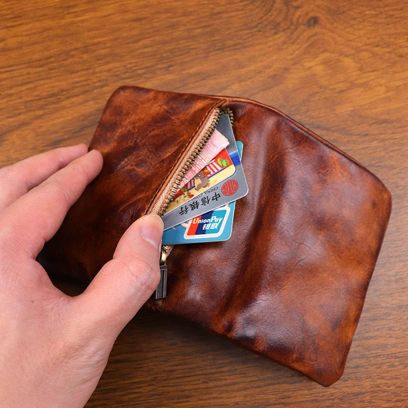 Retro Leather Handmade Short Wallets