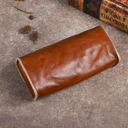 Retro Magnetic Handmade Leather Sunglasses Case