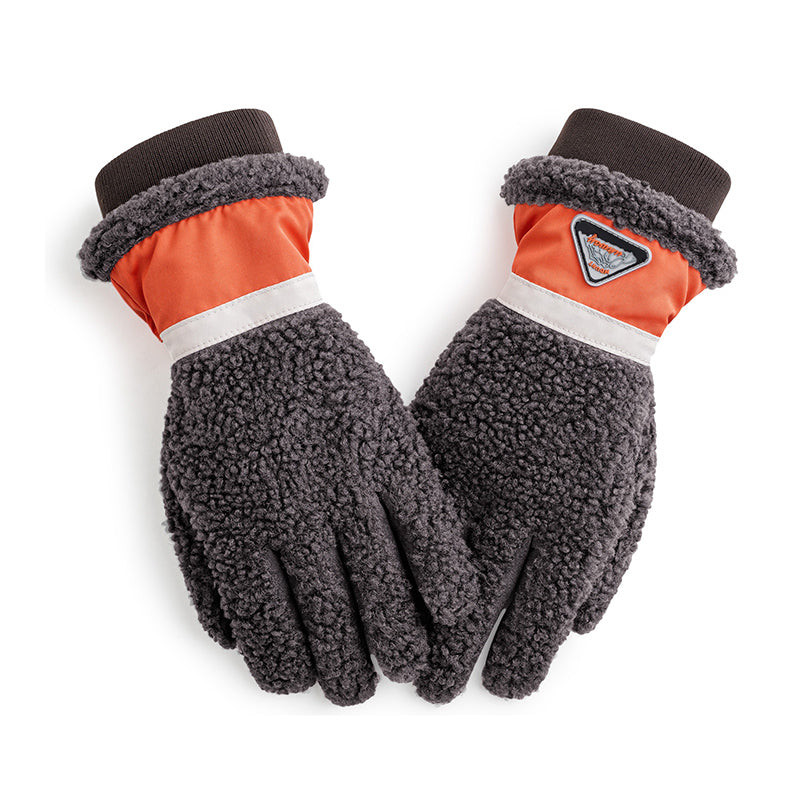 Retro Double-sided Touch Screen Fleece Gloves