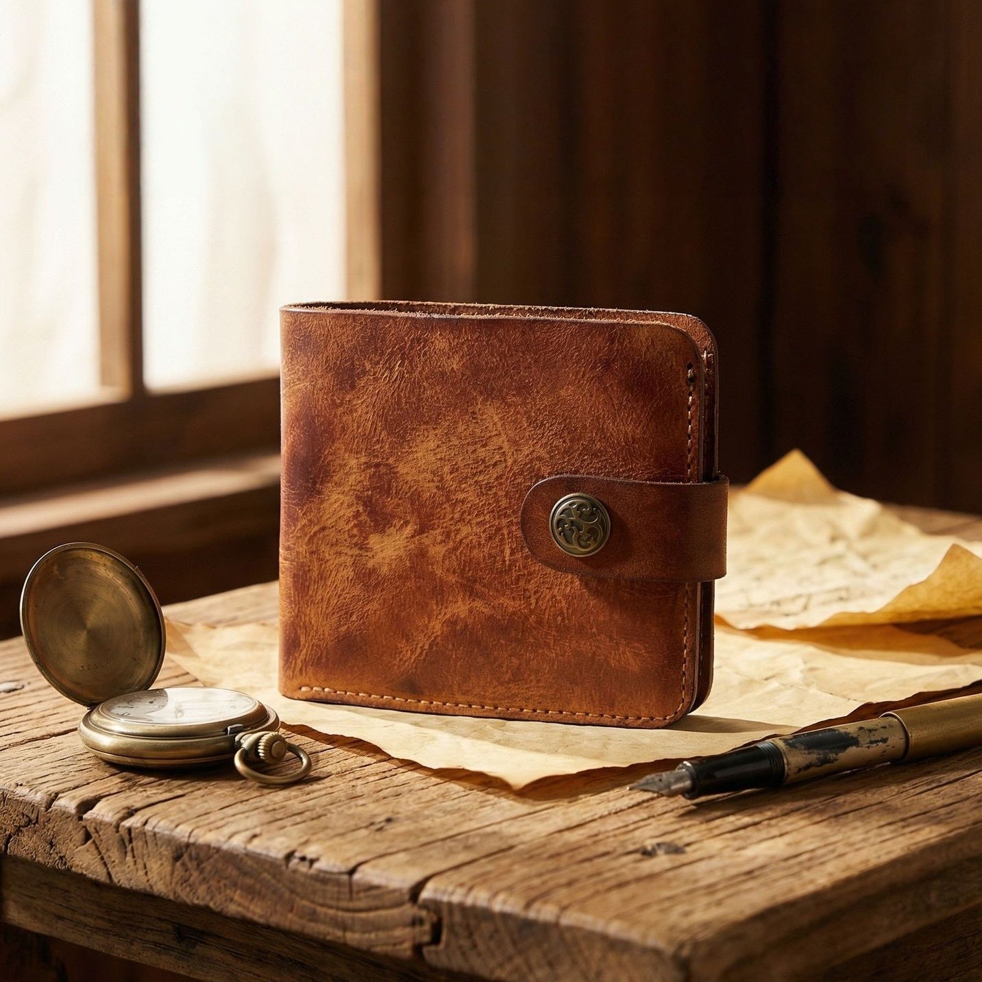 Retro Handmade Leather Card Coin Wallets