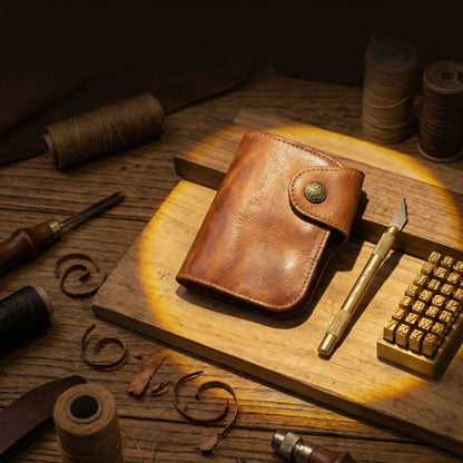 Retro Handmade Leather Card Coin Wallets