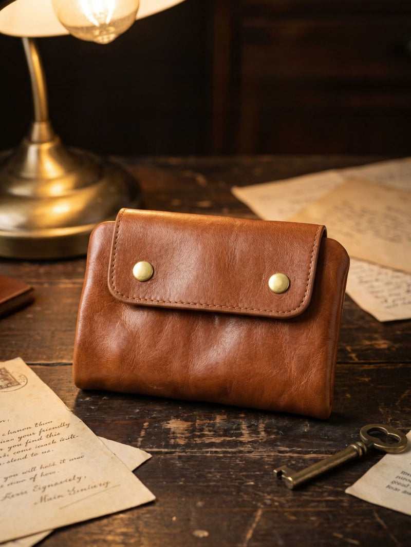 Retro Leather Handmade Short Wallets