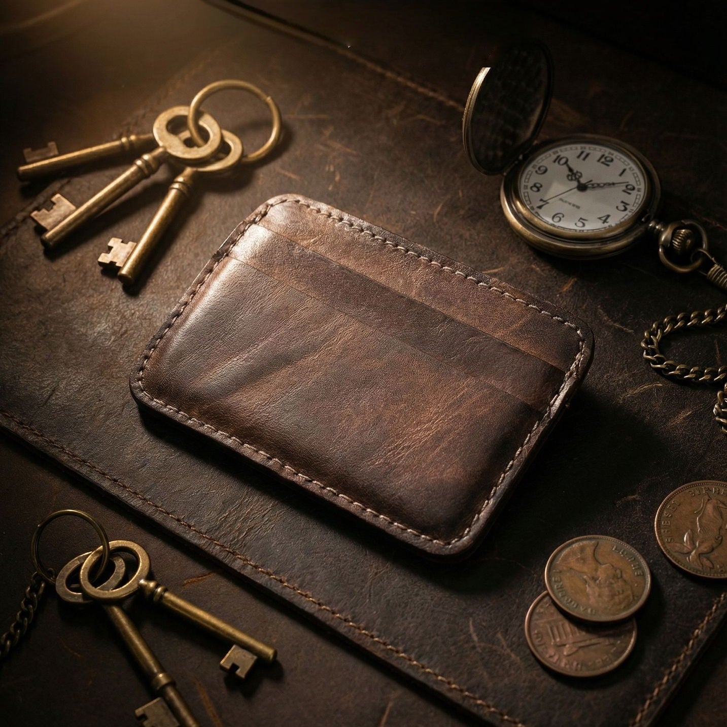 Retro Handmade Leather Card Wallets