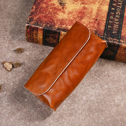 Retro Magnetic Handmade Leather Sunglasses Case