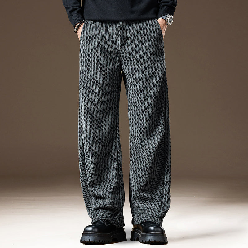 Large Size Retro Casual Striped Pants