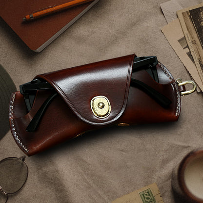 Retro Tanned Leather Glasses Case