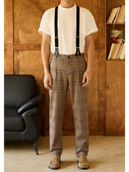 Retro Style Casual Overall Pants