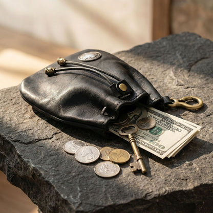Retro Handmade Leather Coin Bag Storage Bag